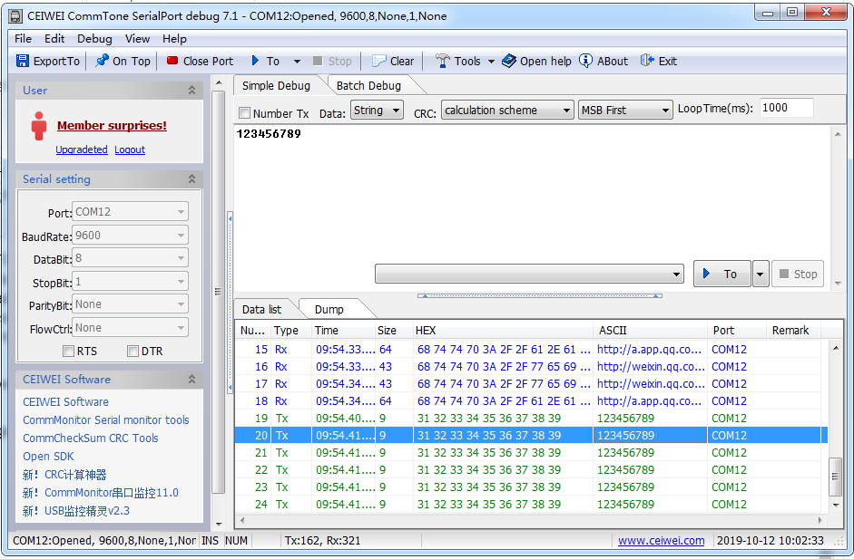 dump image to serial port